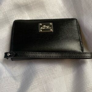 Lauren Ralph Lauren Leather Zip Around Tech Wristlet/Wallet